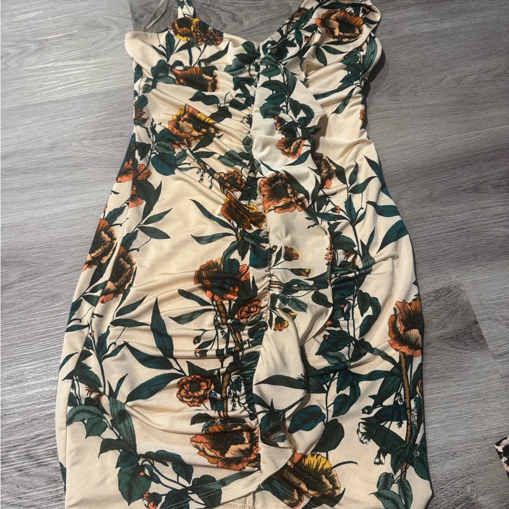 Guess Green and Brown One Shoulder Sheath Dress